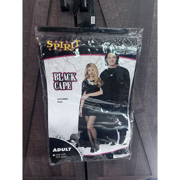 Halloween Black Cape SPIRIT One Size - Picture 1 of 4
